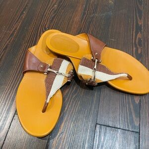 Gucci Brown and Tan Sandals